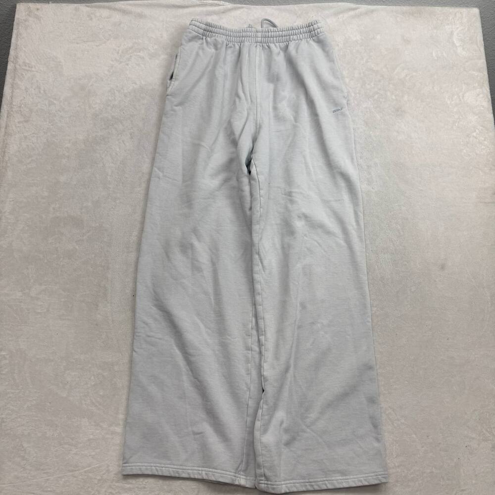 Skims Grey Sweatpants Wide Leg Lounge Pants Size L Relaxed Fleece Baggy